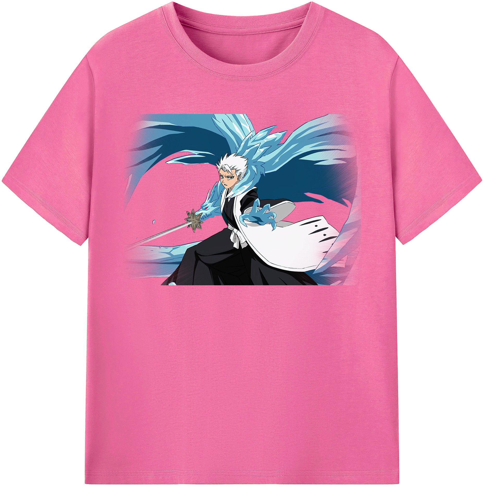 （画像用） ブリーチ 日番谷冬獅郎（ひつがや とうしろう） BLEACH Hitsugaya Toushirou レディースカジュアルプリントTシャツ（綿100％）
